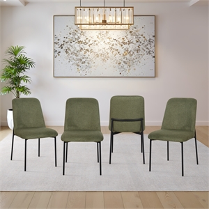 New Classic Furniture Erik Fabric Upholstered Dining Chair in Green (Set of 4)