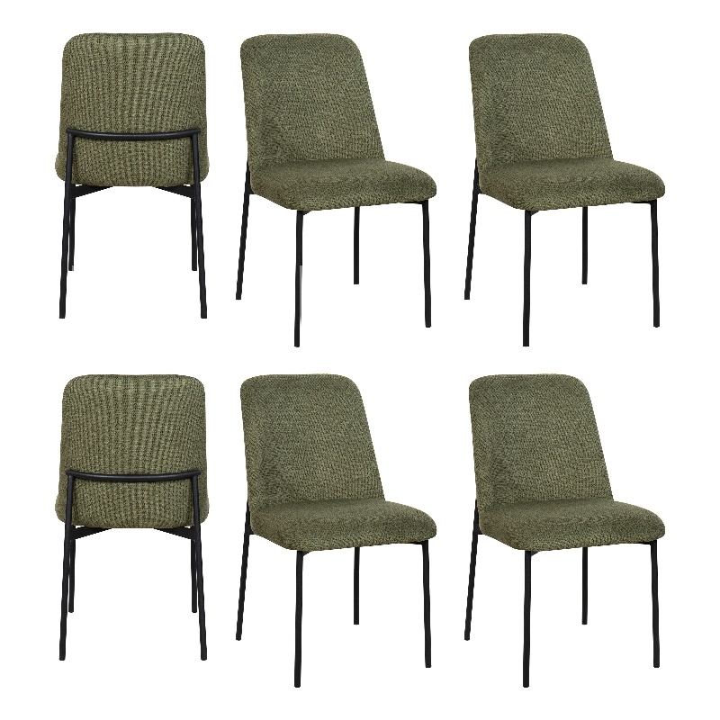 New Classic Furniture Erik Fabric Upholstered Dining Chair in Green (Set of 6)