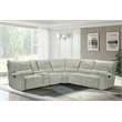 New Classic Furniture Remsen 3-Piece Polyester Fabric Manual Sectional in Latte