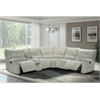 New Classic Furniture Remsen 3-Piece Polyester Fabric Manual Sectional in Latte
