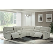 New Classic Furniture Remsen 3-Piece Polyester Fabric Power Sectional in Latte