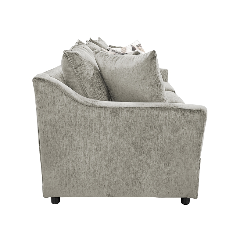 New Classic Furniture Sylvie Polyester Upholstered Sofa in Light Gray