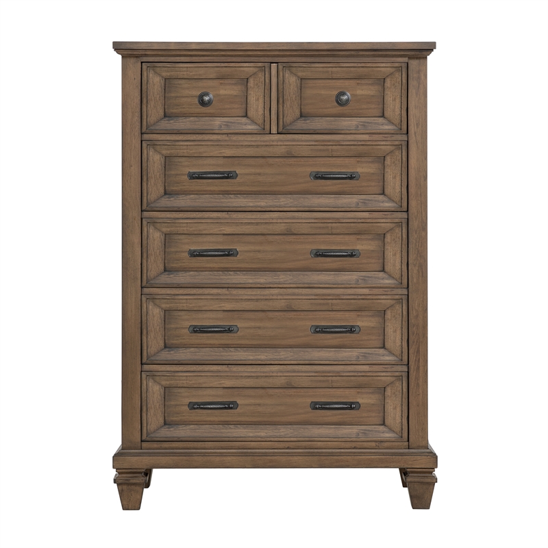 New Classic Furniture Mariana 5-Piece Wood King Bedroom Set w Chest in Mocha