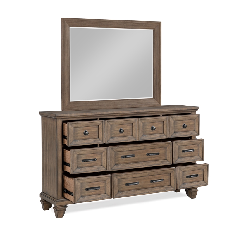 New Classic Furniture Mariana 5-Piece Wood King Bedroom Set w Chest in Mocha