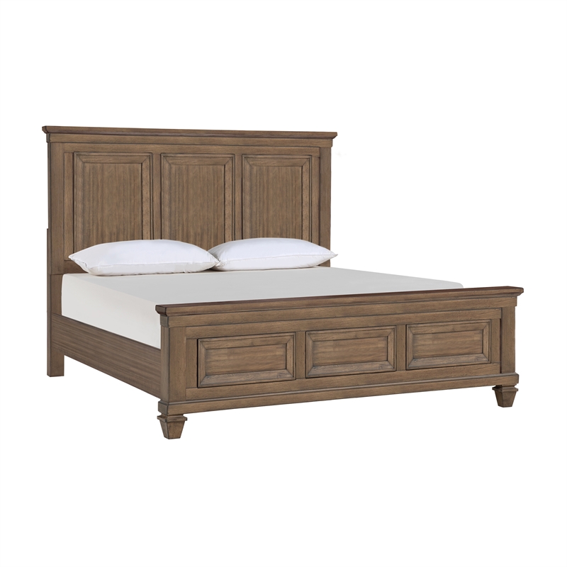 New Classic Furniture Mariana Wood California King Size Bed in Vintage Mocha