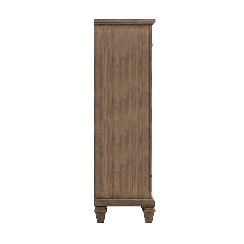 New Classic Furniture Mariana Wood 5-Drawer Chest in Vintage Mocha
