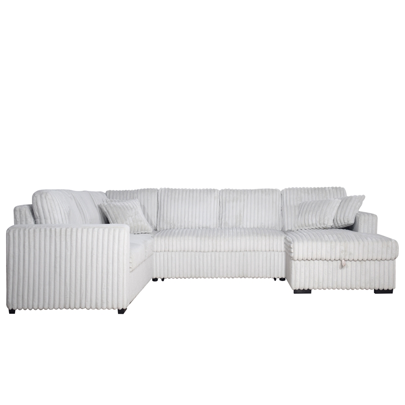 New Classic Furniture Bliss 5-Piece Fabric Upholstered Sectional in Mist Gray