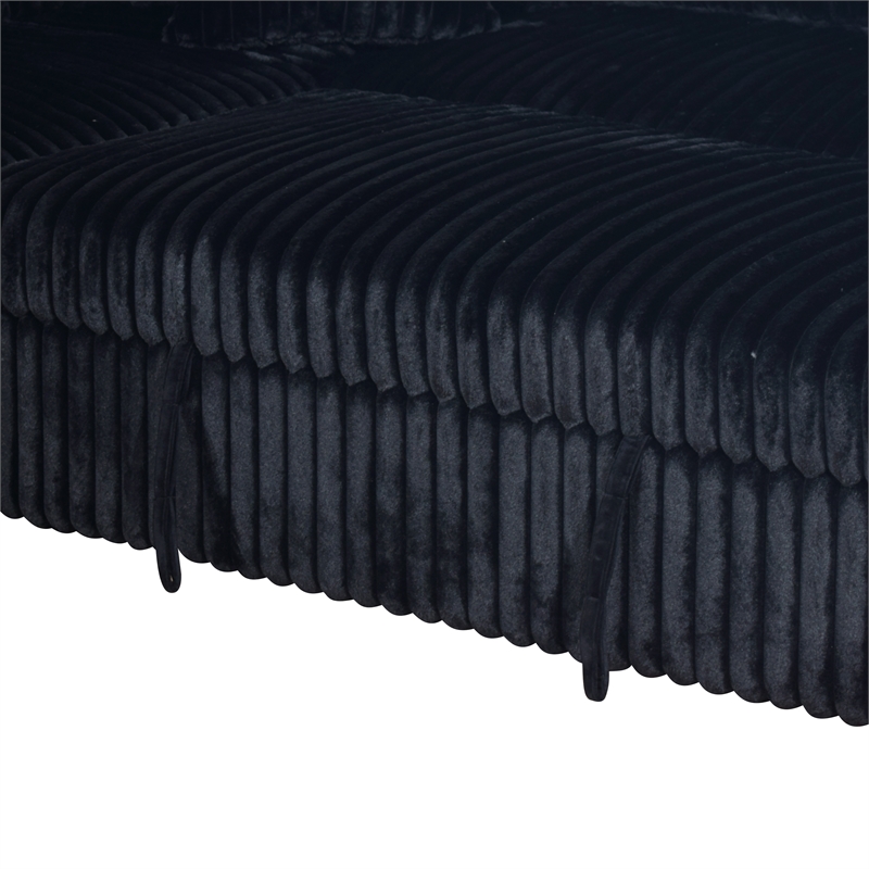 New Classic Furniture Bliss 5-Piece Fabric Upholstered Sectional in Black