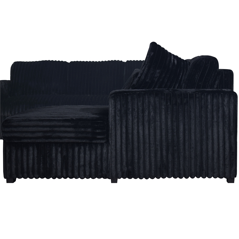 New Classic Furniture Bliss 5-Piece Fabric Upholstered Sectional in Black