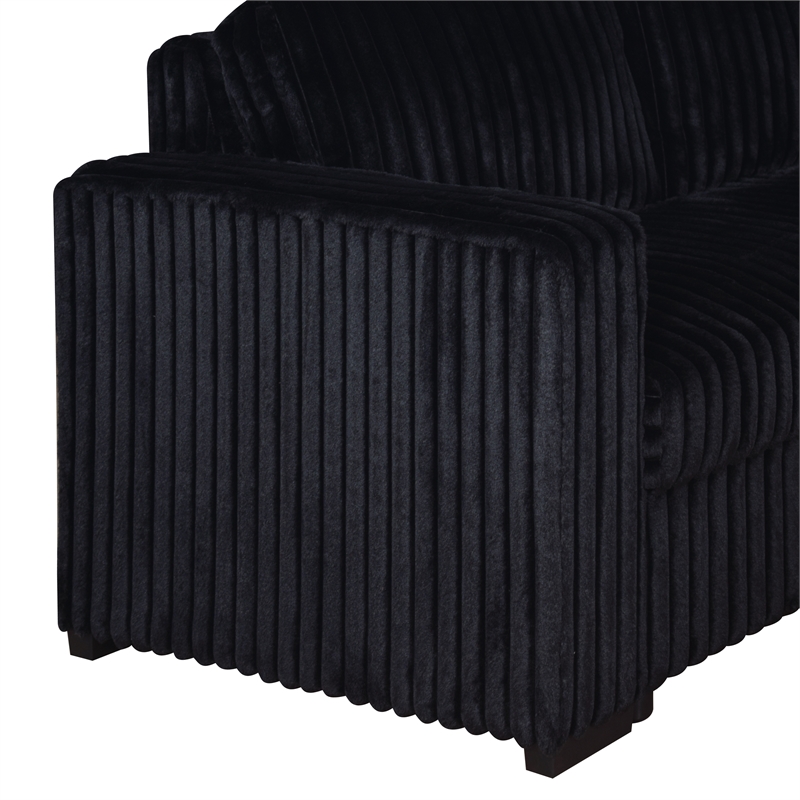 New Classic Furniture Bliss 5-Piece Fabric Upholstered Sectional in Black