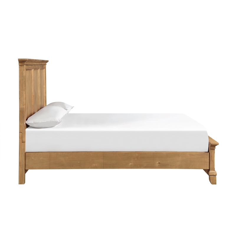 New Classic Furniture Sunstone Wood King Panel Bed in Honey Brown