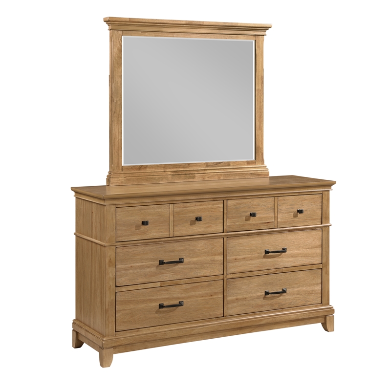 New Classic Furniture Sunstone 4-Pc Wood Cal King Bedroom Set w Chest in Honey