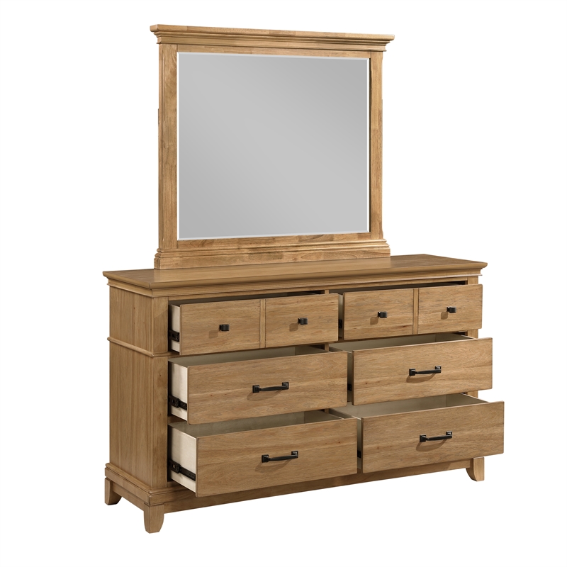 New Classic Furniture Sunstone 4-Pc Wood Cal King Bedroom Set w Chest in Honey