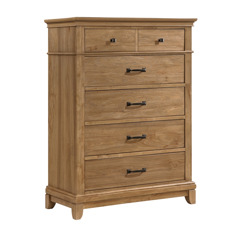 New Classic Furniture Sunstone 4-Pc Wood Cal King Bedroom Set w Chest in Honey