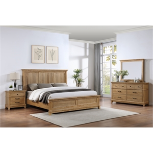 New Classic Furniture Sunstone 4-Pc Wood Cal King Bedroom Set in Honey