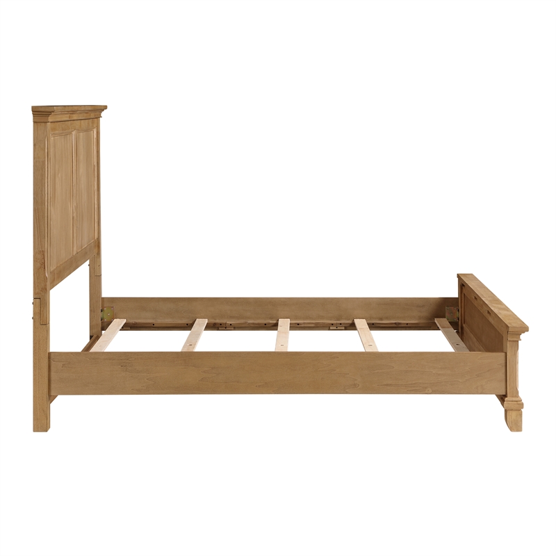 New Classic Furniture Sunstone Wood Queen Panel Bed in Honey Brown