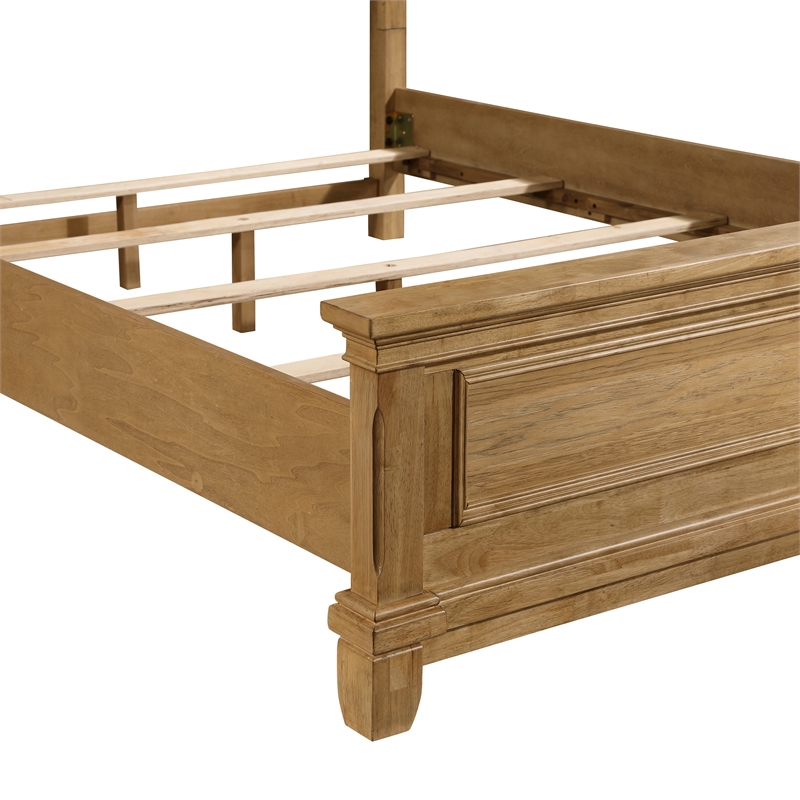 New Classic Furniture Sunstone Wood Queen Panel Bed in Honey Brown