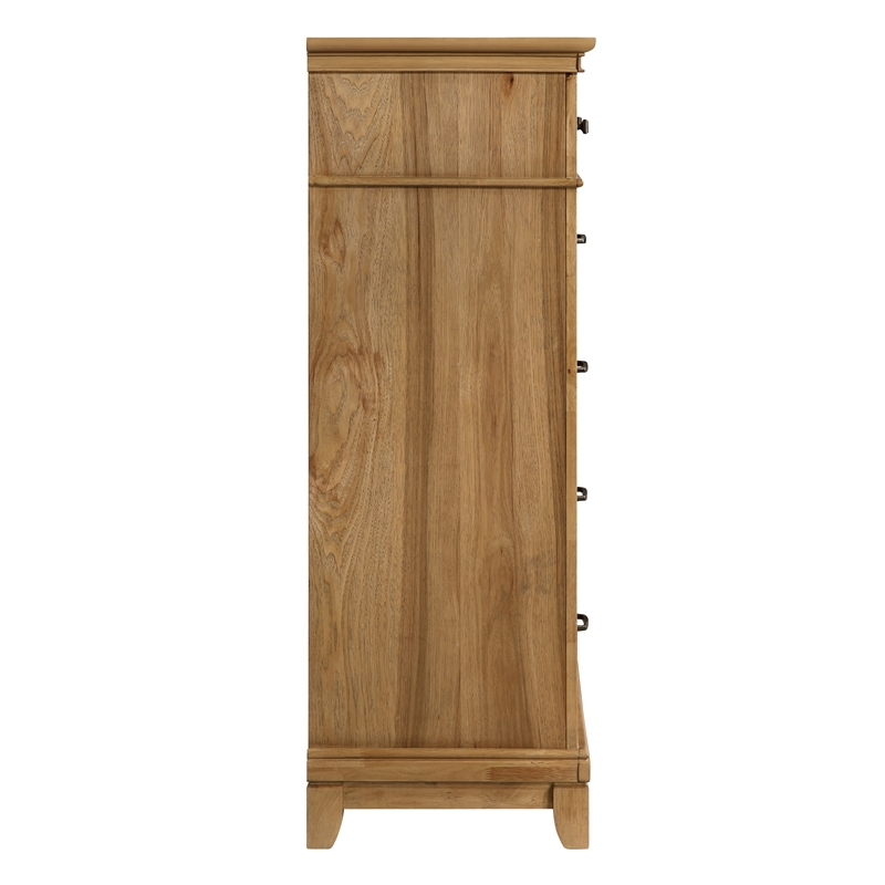 New Classic Furniture Sunstone Wood 5-Drawer Chest in Honey Brown