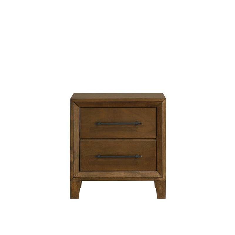 New Classic Furniture Ballard Wood 2-Drawer Nightstand in Walnut Brown