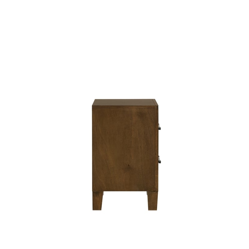 New Classic Furniture Ballard Wood 2-Drawer Nightstand in Walnut Brown