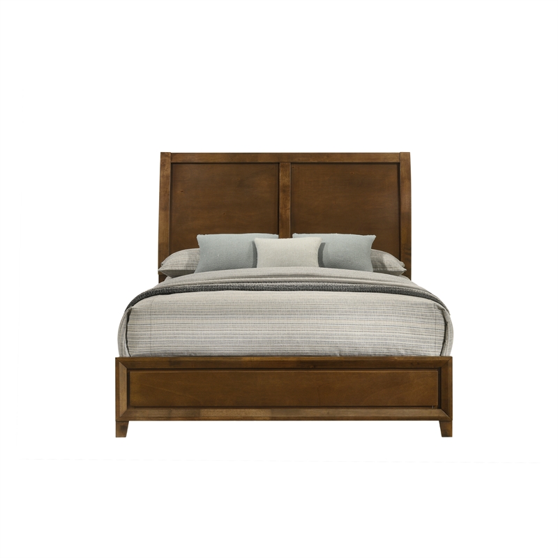 New Classic Furniture Ballard Wood Queen Panel Bed in Walnut Brown