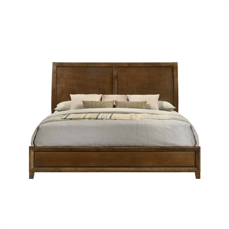 New Classic Furniture Ballard Wood California King Panel Bed in Walnut Brown