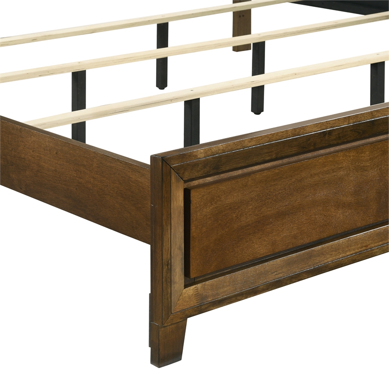 New Classic Furniture Ballard Wood California King Panel Bed in Walnut Brown