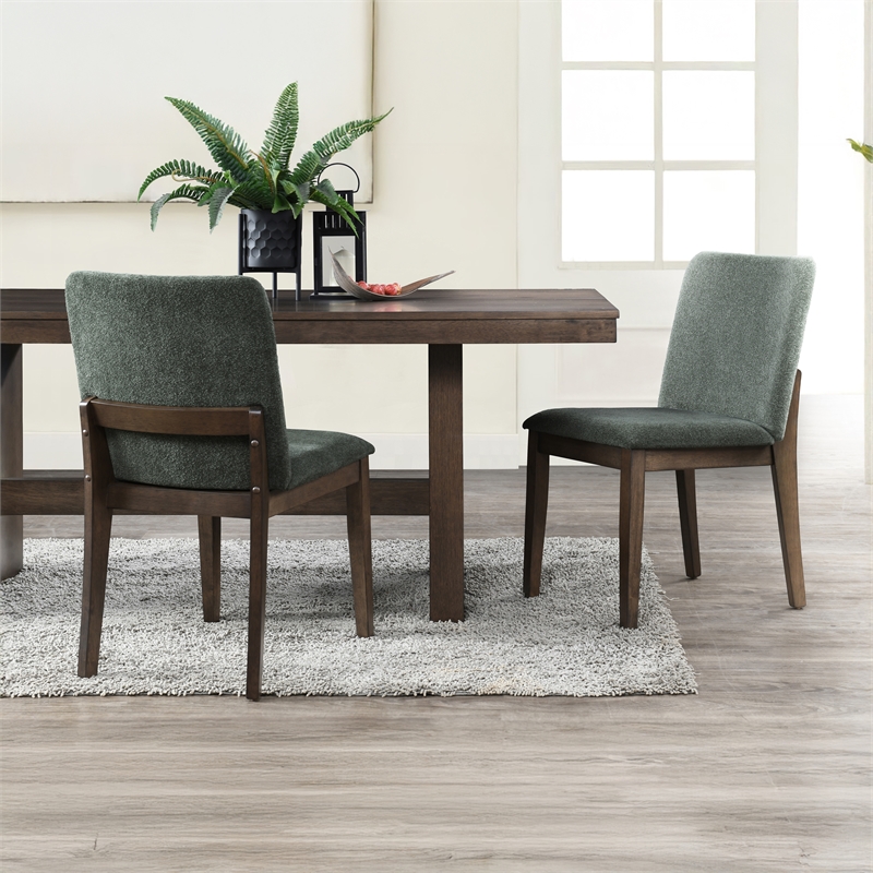 New Classic Furniture Kody Fabric Upholstered Dining Chair in Green (Set of 2)