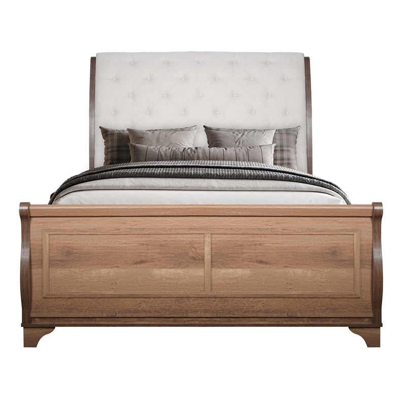 New Classic Furniture Coventry Hall 5Pc Wood C King Bedroom Set w 2 Ns in Pecan