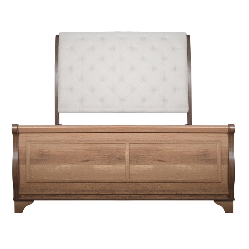 New Classic Furniture Coventry Hall 5Pc Wood C King Bedroom Set w 2 Ns in Pecan