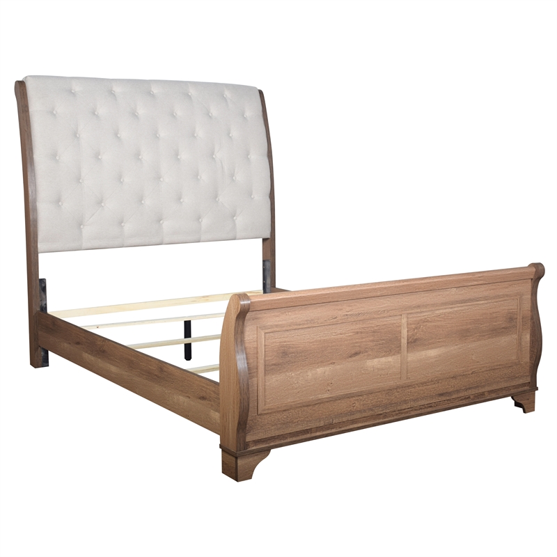 New Classic Furniture Coventry Hall 5Pc Wood Queen Bedroom Set w 2 Ns in Pecan
