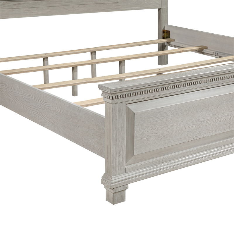 New Classic Furniture Silver Sands Upholstered California King Panel Bed in Gray
