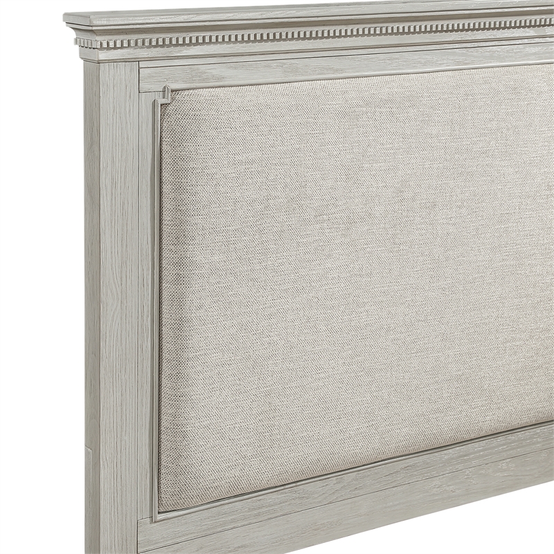 New Classic Furniture Silver Sands Upholstered California King Panel Bed in Gray