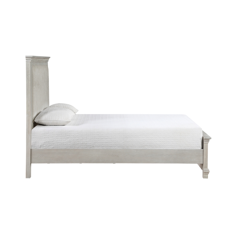 New Classic Furniture Silver Sands Upholstered Queen Panel Bed in Gray