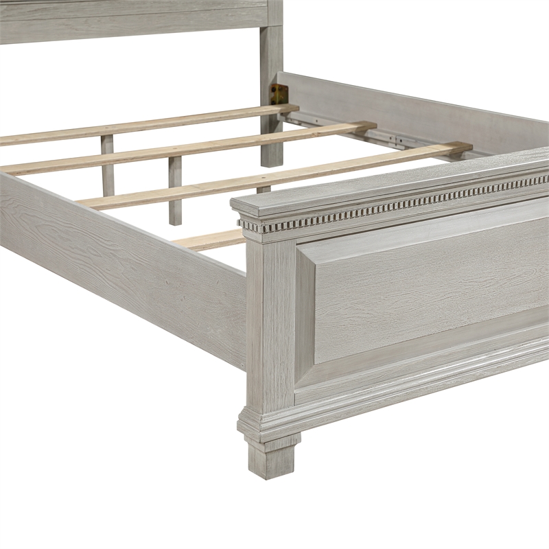 New Classic Furniture Silver Sands Upholstered Queen Panel Bed in Gray
