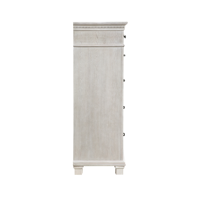 New Classic Furniture Silver Sands 4Pc Wood King Bedroom Set w Chest in Gray