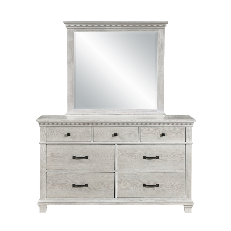 New Classic Furniture Silver Sands 5Pc Wood King Bedroom Set in Gray