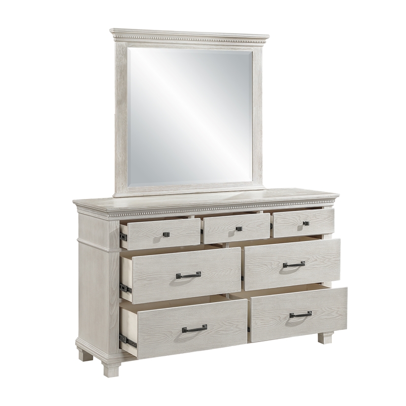 New Classic Furniture Silver Sands 5Pc Wood Cal King Bedroom Set in Gray