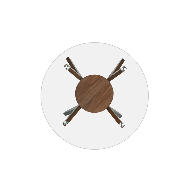 New Classic Furniture Oscar Wood Counter Table with Glass Top in Walnut