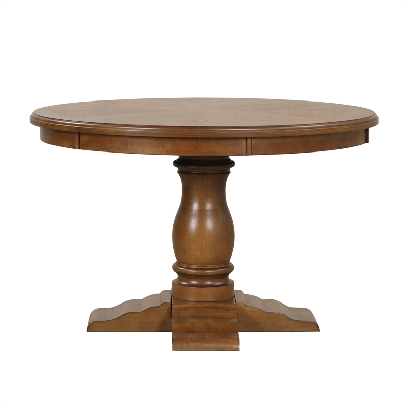 New Classic Furniture 5-Piece Wood Dining Set in Brown and Orange