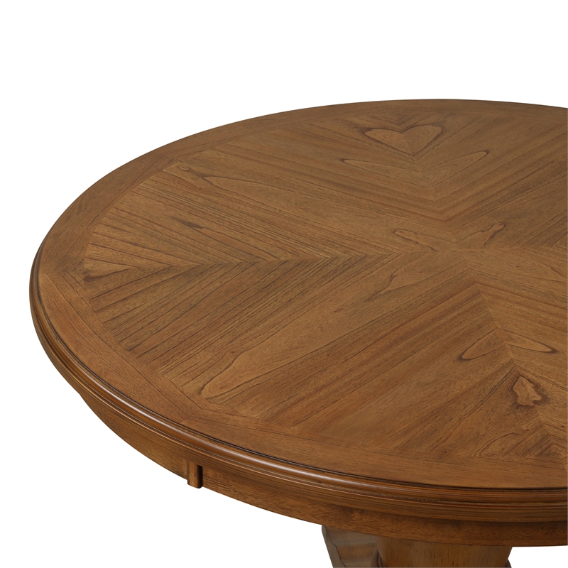 New Classic Furniture 5-Piece Wood Dining Set in Brown and Orange