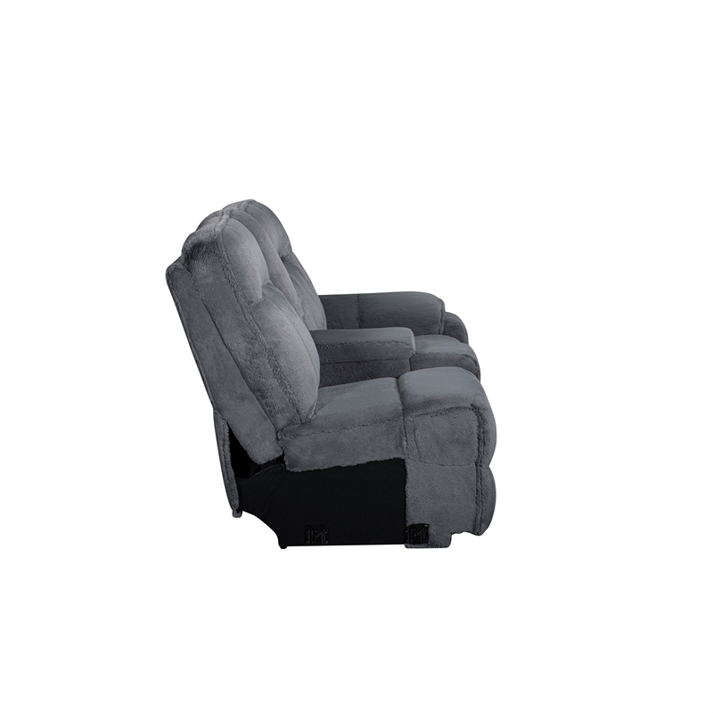 New Classic Furniture Teddy 3-Piece Fabric Power Sectional in Gray
