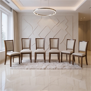 New Classic Furniture Amy Wood Dining Chair in Cherry (Set of 6)