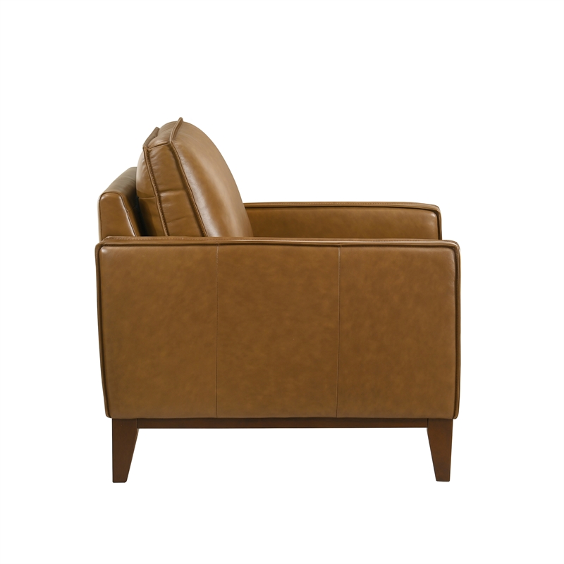 New Classic Furniture Caspar Leather Arm Chair in Caramel (Set of 2)