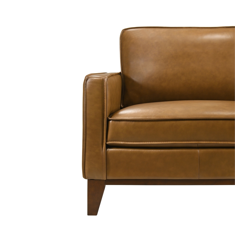 New Classic Furniture Caspar Leather Arm Chair in Caramel (Set of 2)