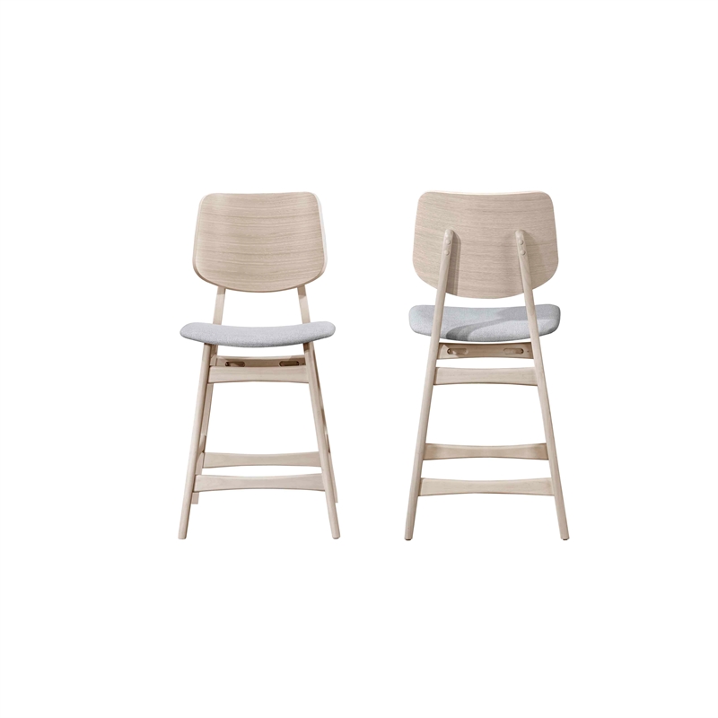 New Classic Furniture Oscar Wood Counter Chair in White Ash/Gray (Set of 4)