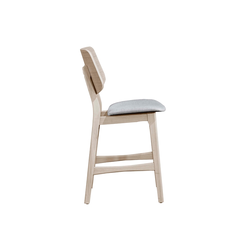 New Classic Furniture Oscar Wood Counter Chair in White Ash/Gray (Set of 4)