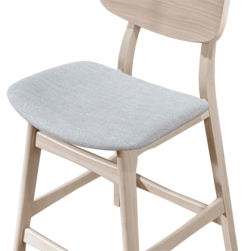 New Classic Furniture Oscar Wood Counter Chair in White Ash/Gray (Set of 4)