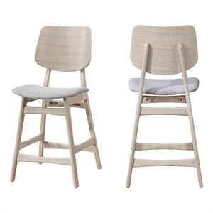 New Classic Furniture Oscar Wood Counter Chair in White Ash/Gray (Set of 4)