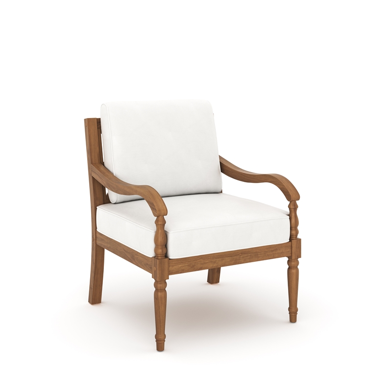 New Classic Furniture Savannah Wood Patio Club Chair in Natural/White (Set of 6)